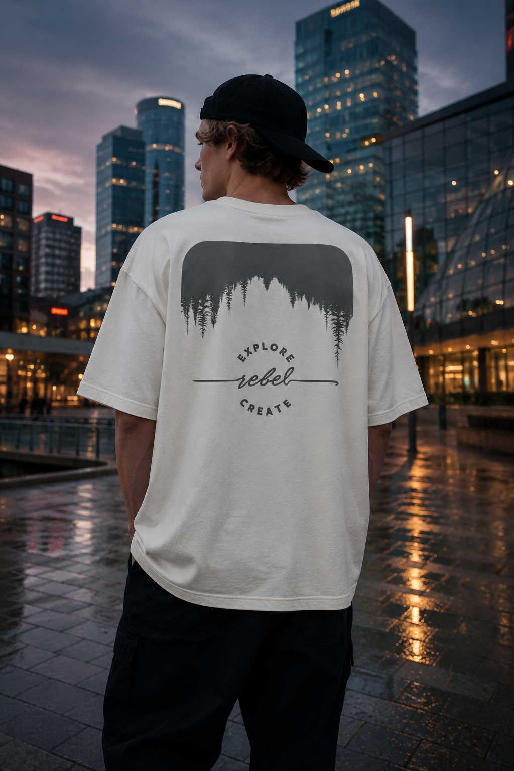 Creator 001 Founder’s Edition tee shown in a vertical lifestyle frame